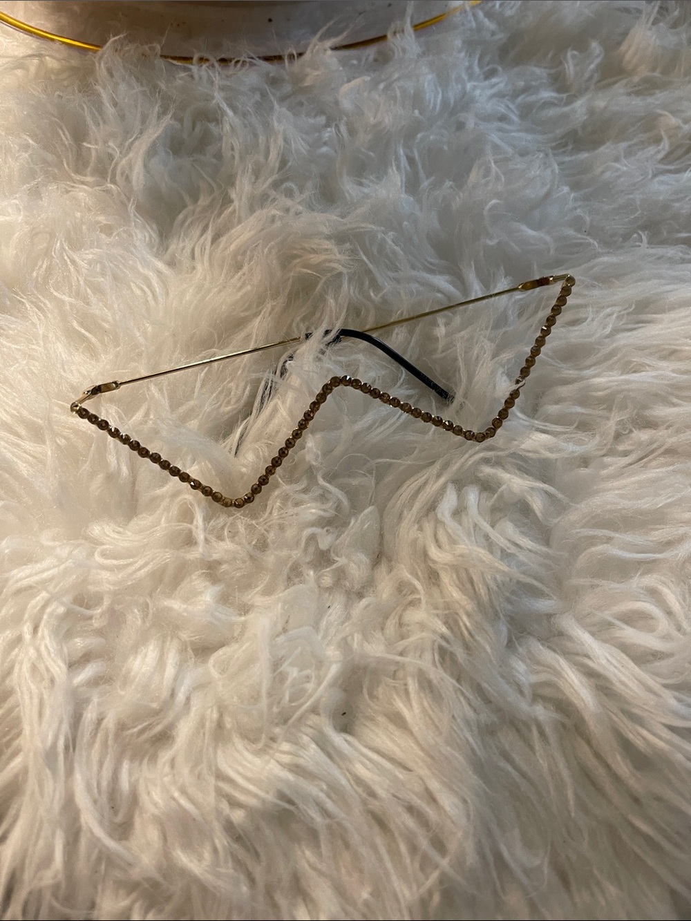 Gold Zigzag Crystal eye glasses - Women Accessories